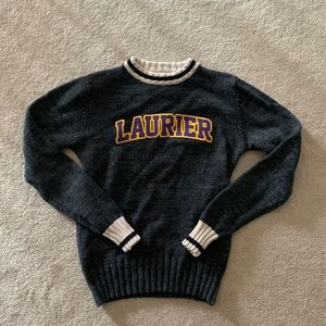 Laurier university knit sweater, size small!